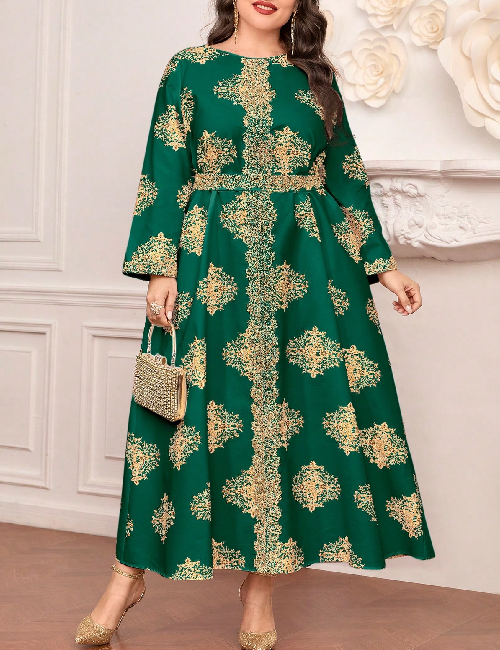 Rochie lunga SHEIN CURVE, verde