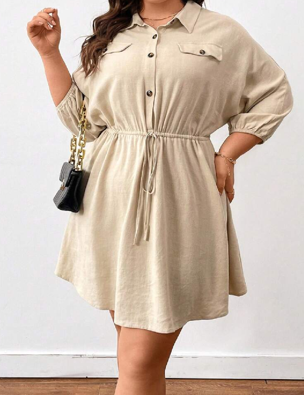 Rochie scurta SHEIN CURVE, crem