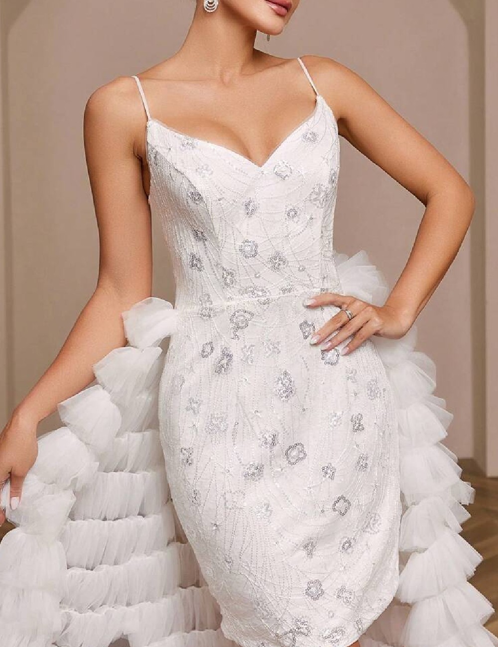 Rochie scurta SHEIN, alb - 1 | YEO