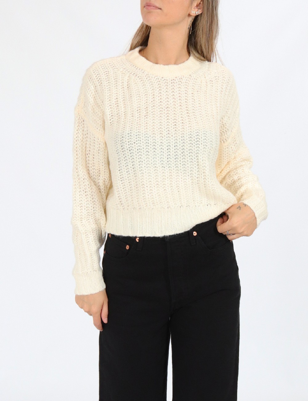 Pulover American Eagle, crem - 1 | YEO