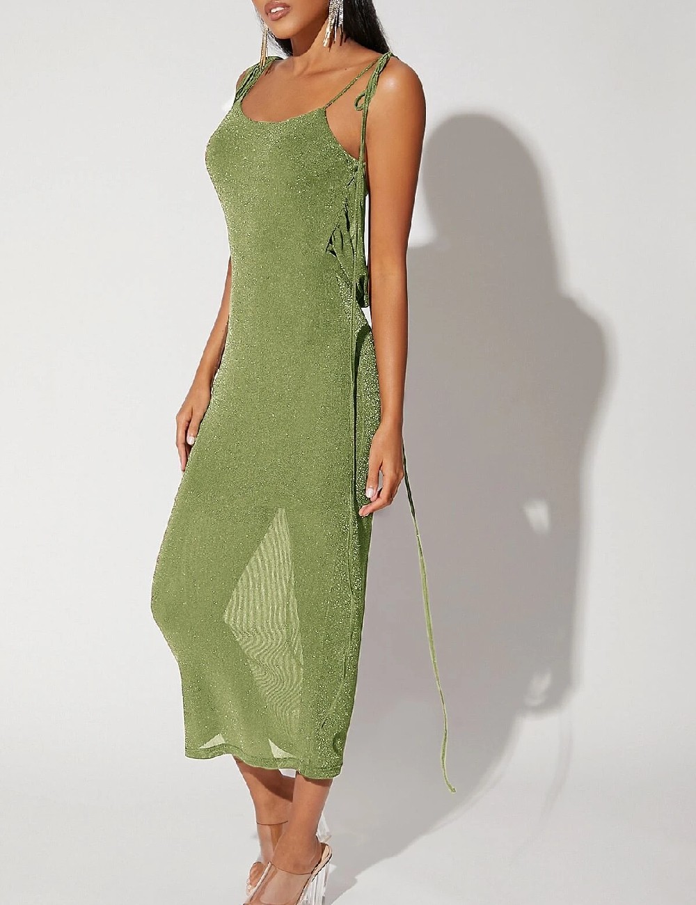 Rochie medie SHEIN, verde - 1 | YEO