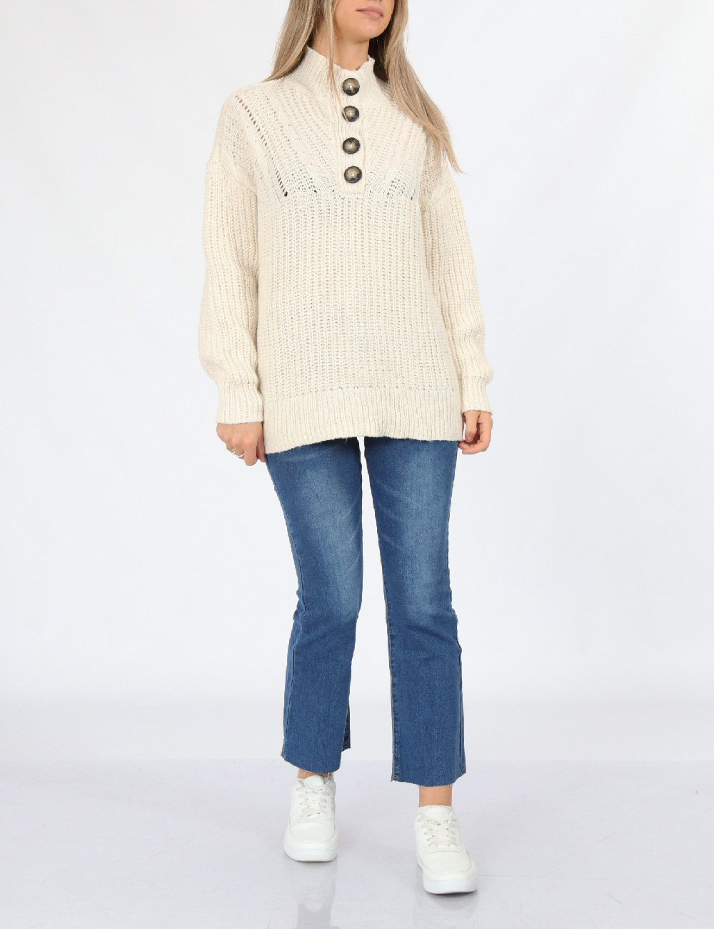 Pulover aerie, crem