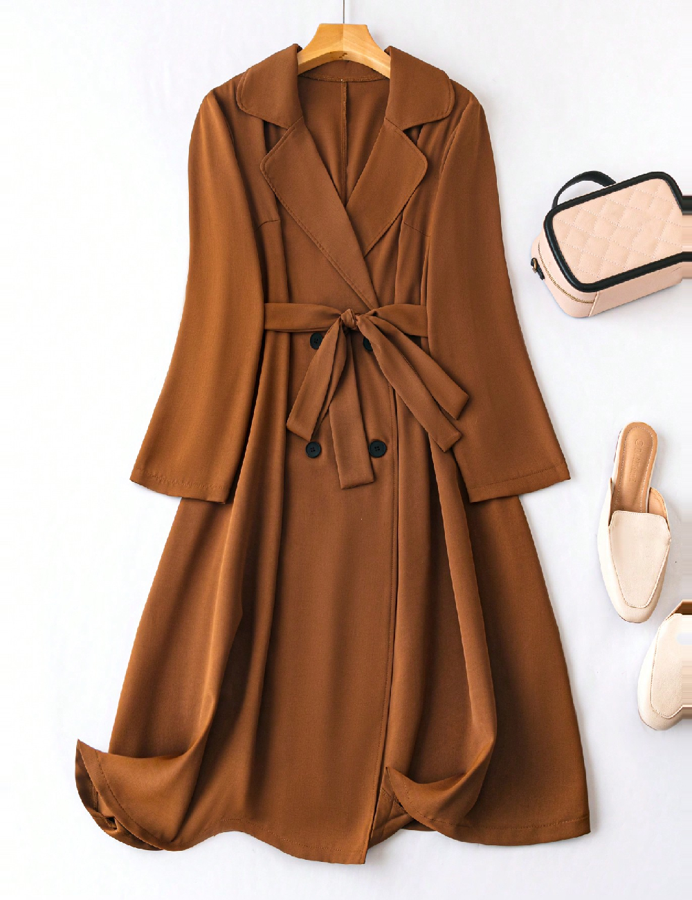 Trench SHEIN CURVE, maro