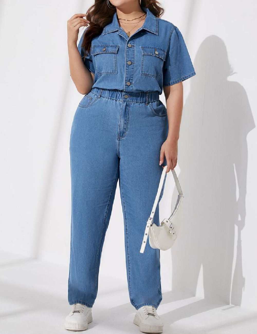 Salopeta SHEIN CURVE, albastru