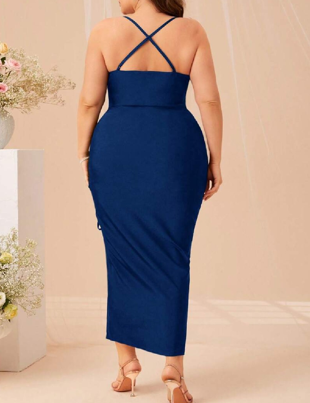 Rochie lunga SHEIN CURVE, bleumarin - 1 | YEO