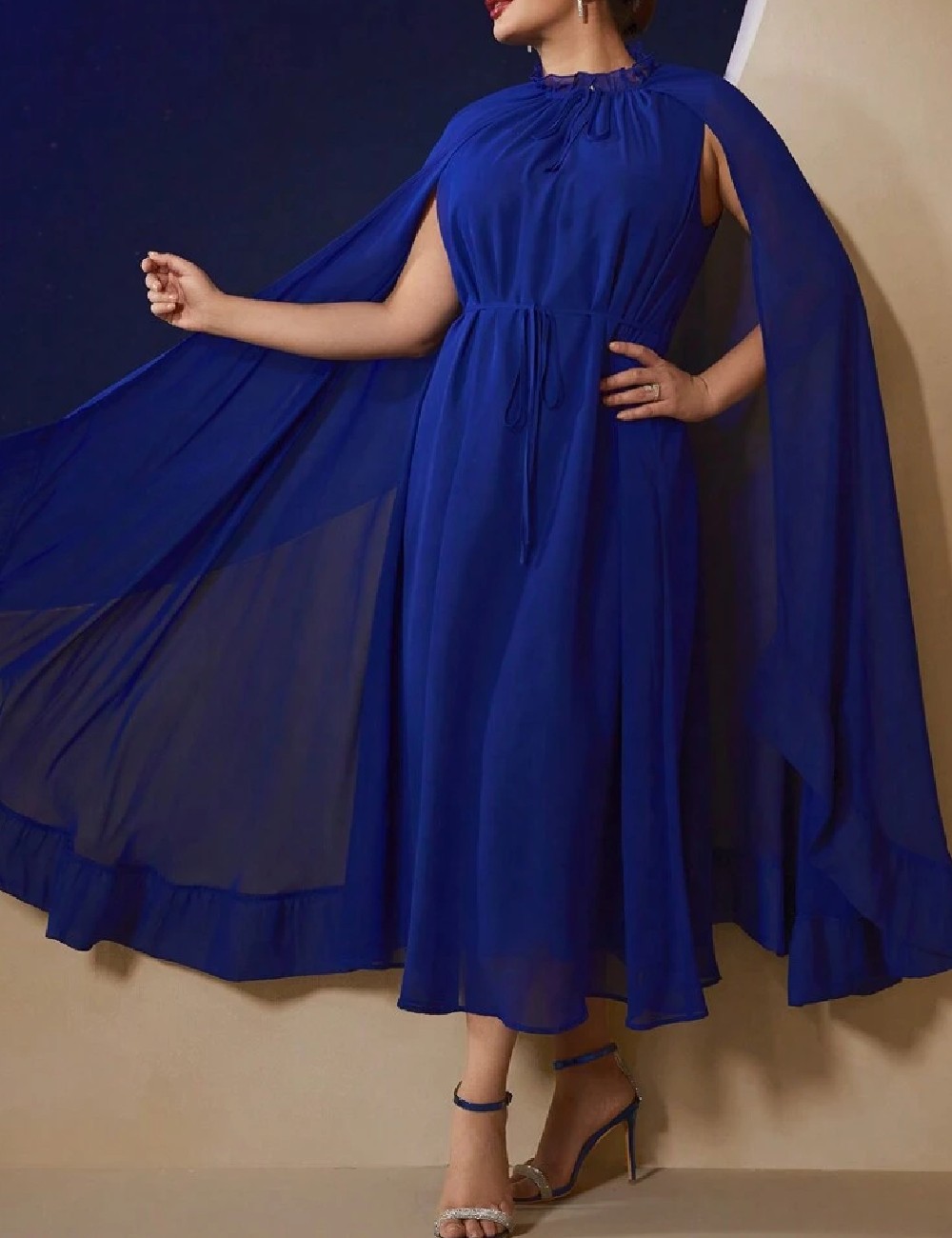 Rochie medie SHEIN CURVE, albastru - 1 | YEO