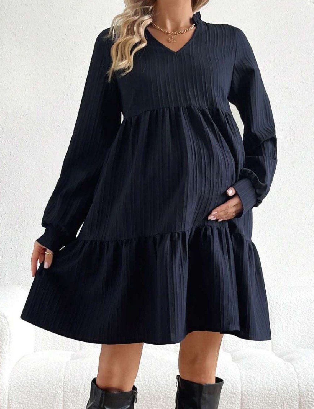 Rochie scurta SHEIN Maternity, bleumarin inchis - 1 | YEO