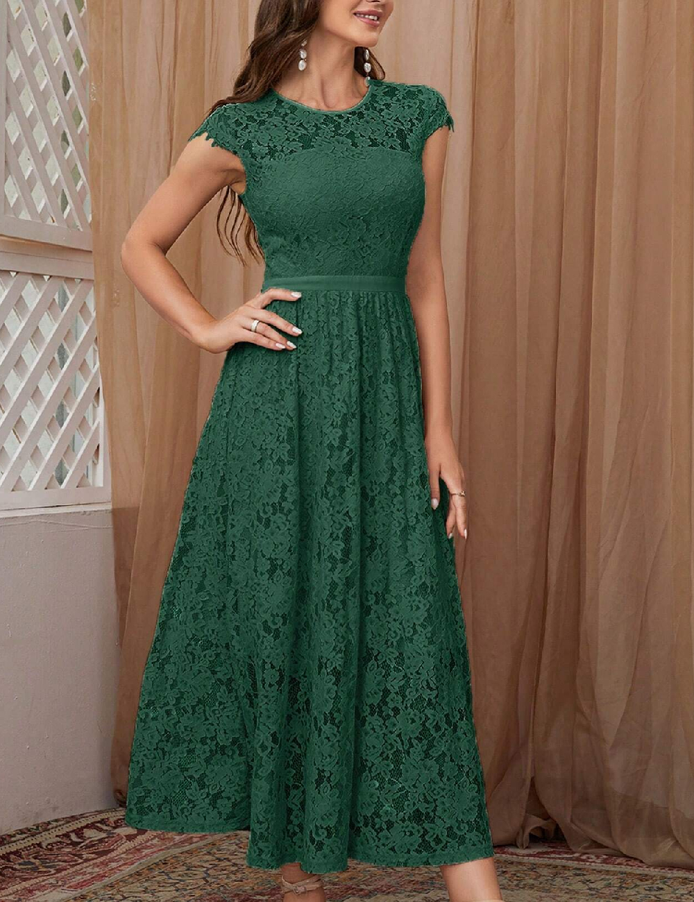 Rochie medie Ticosa, verde