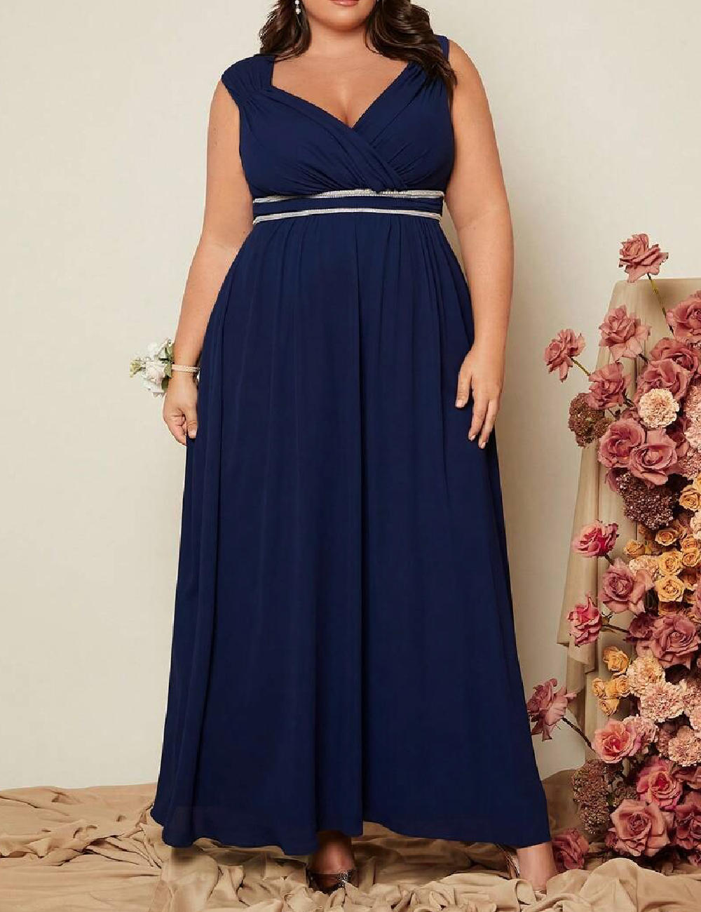 Rochie lunga SHEIN CURVE, bleumarin