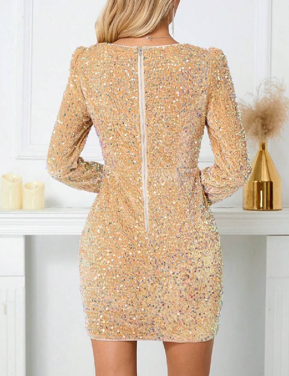 Rochie scurta SHEIN, galben - 1 | YEO