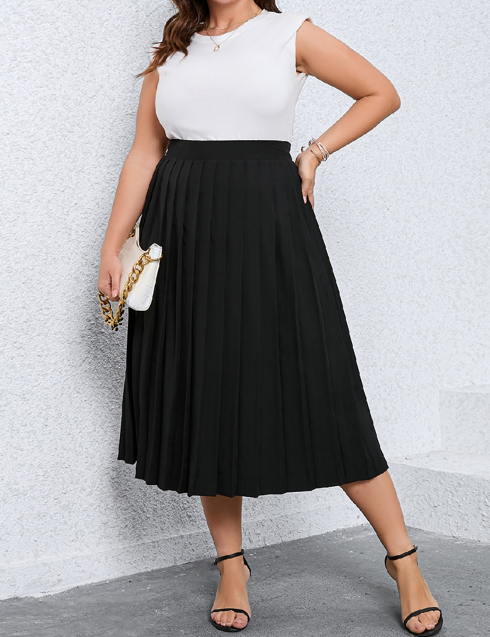 Fusta SHEIN CURVE, negru