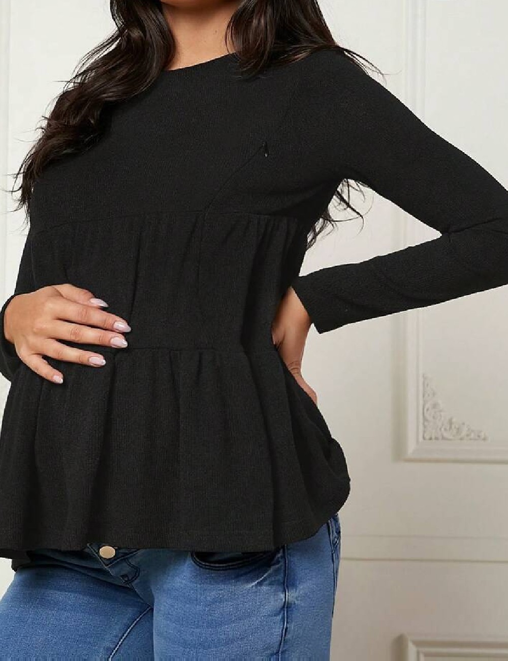 Bluza SHEIN Maternity, negru - 1 | YEO