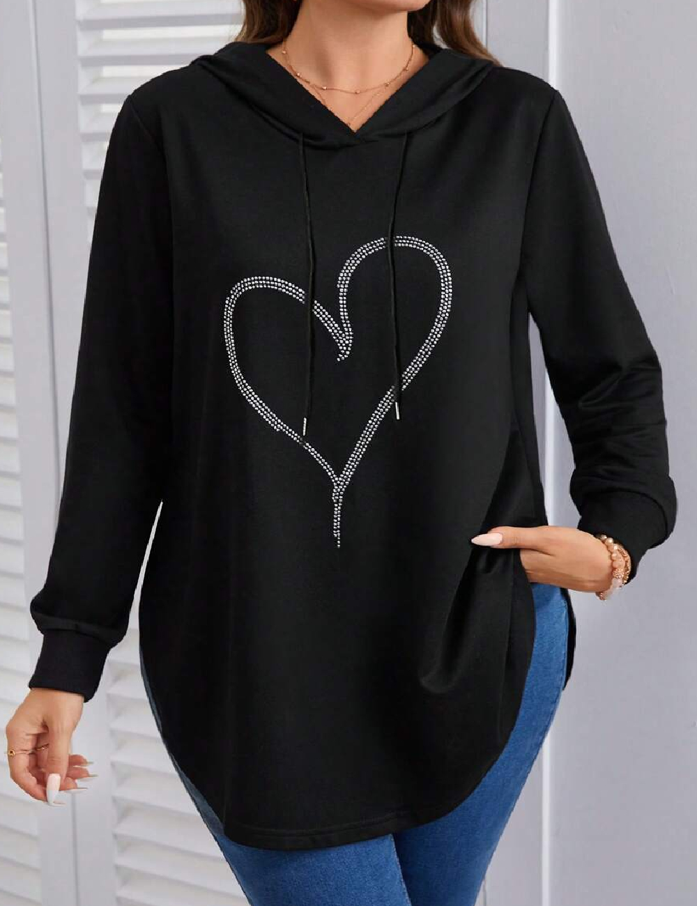 Hanorac Emery Rose Curve, negru