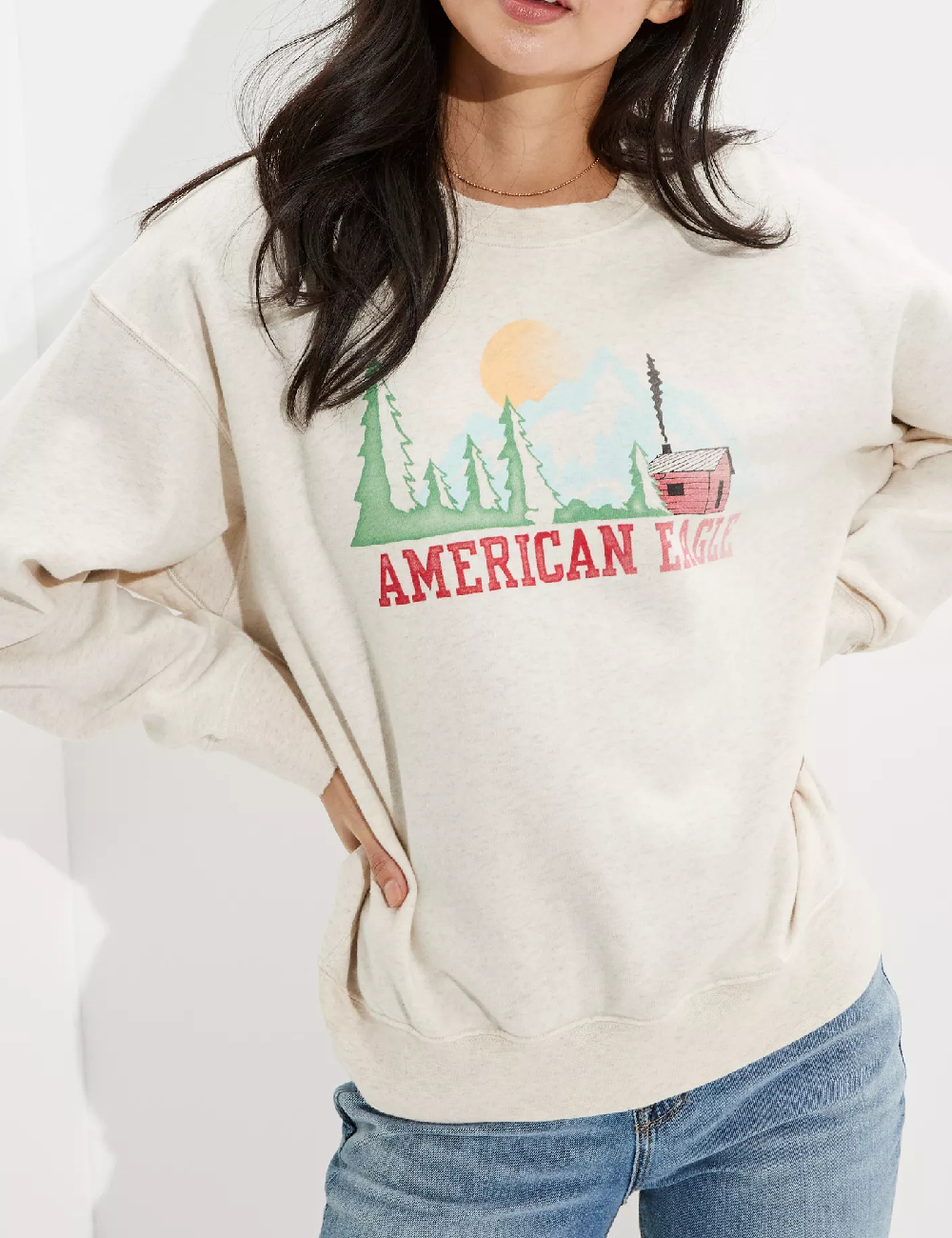 Bluza Oversize American Eagle, crem