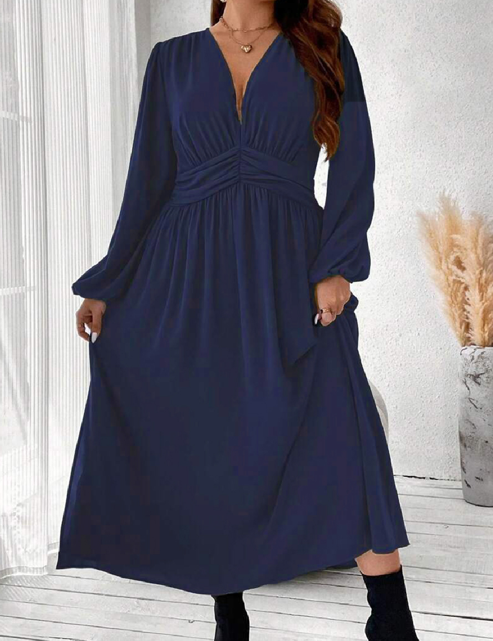 Rochie lunga SHEIN CURVE, bleumarin