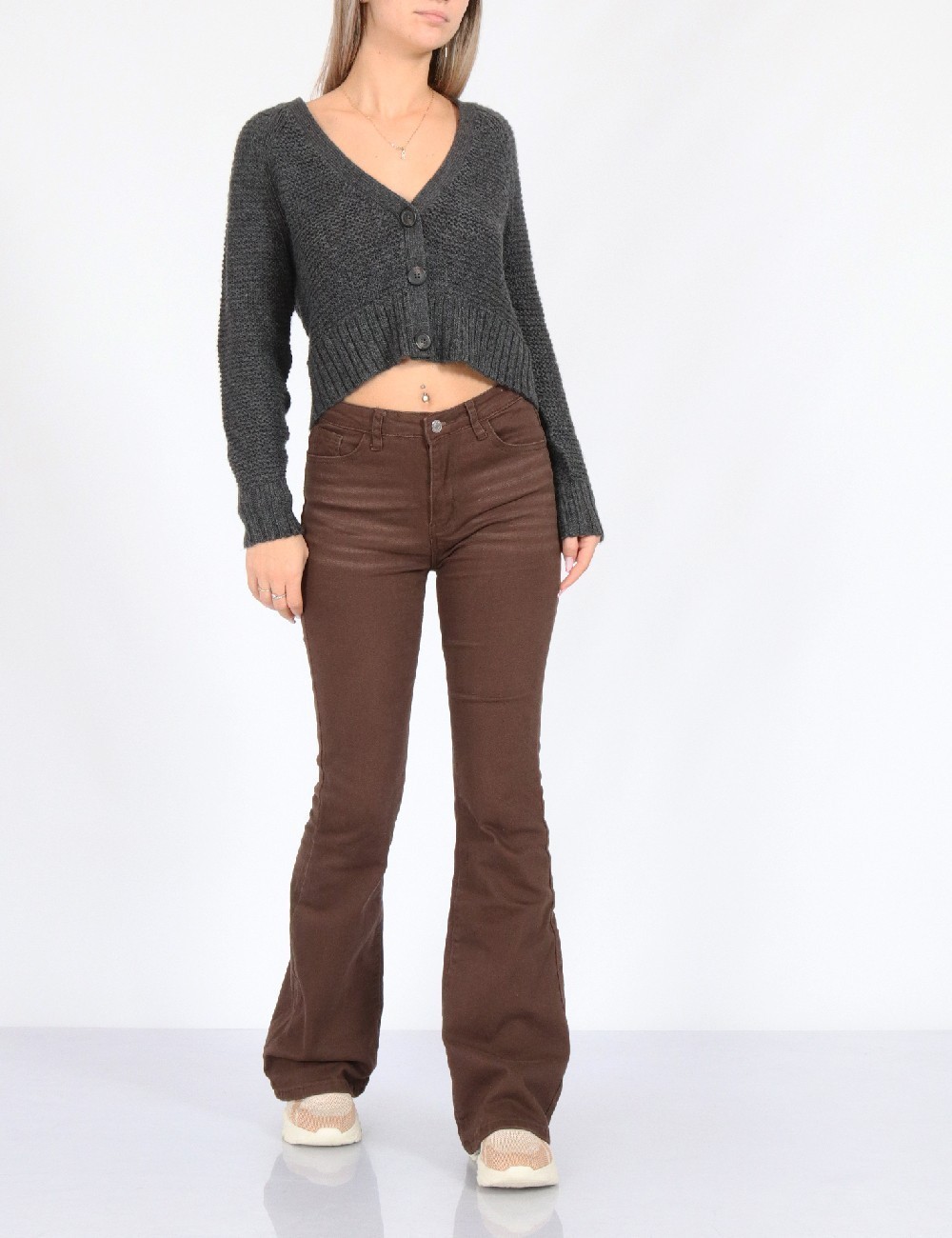 Cardigan American Eagle, gri inchis - 1 | YEO