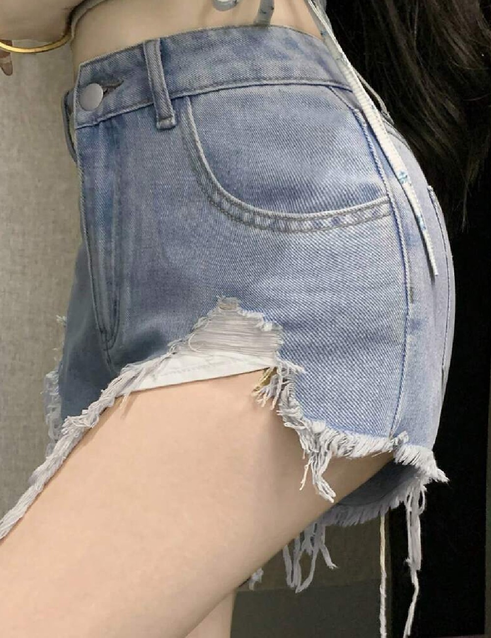 Pantaloni scurti SHEIN, albastru - 1 | YEO