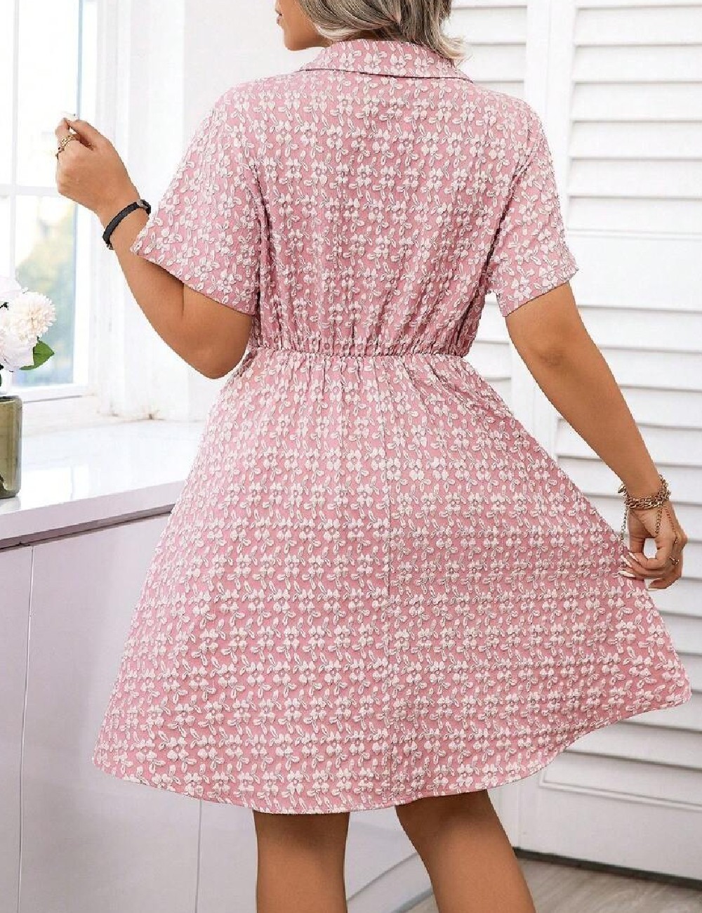 Rochie scurta SHEIN CURVE, roz - 1 | YEO