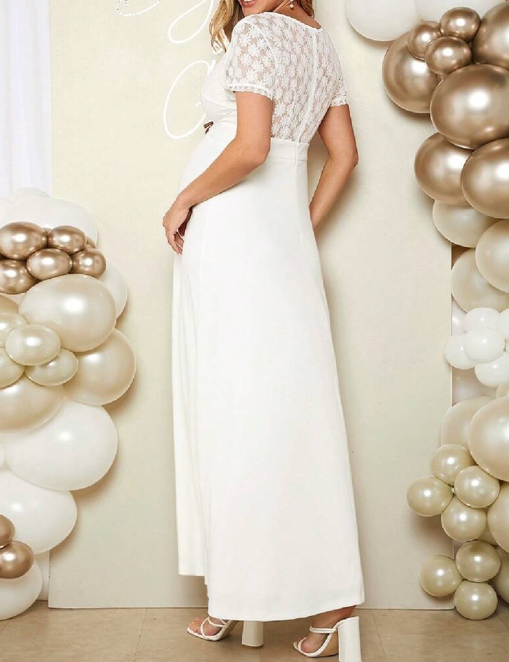 Rochie lunga SHEIN Maternity, alb - 1 | YEO