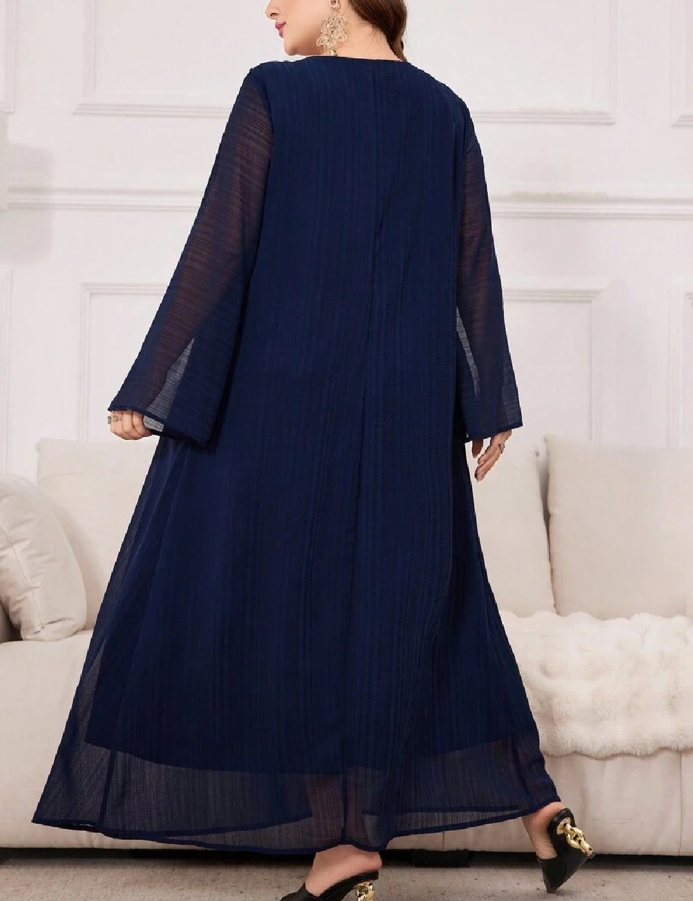 Rochie lunga SHEIN CURVE, albastru - 1 | YEO