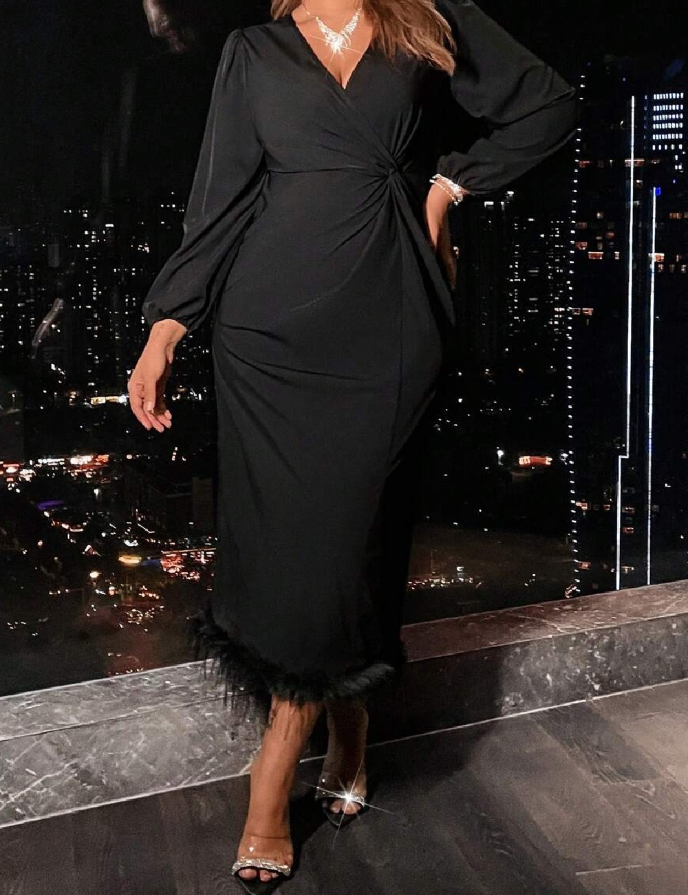 Rochie medie SHEIN CURVE, negru - 1 | YEO