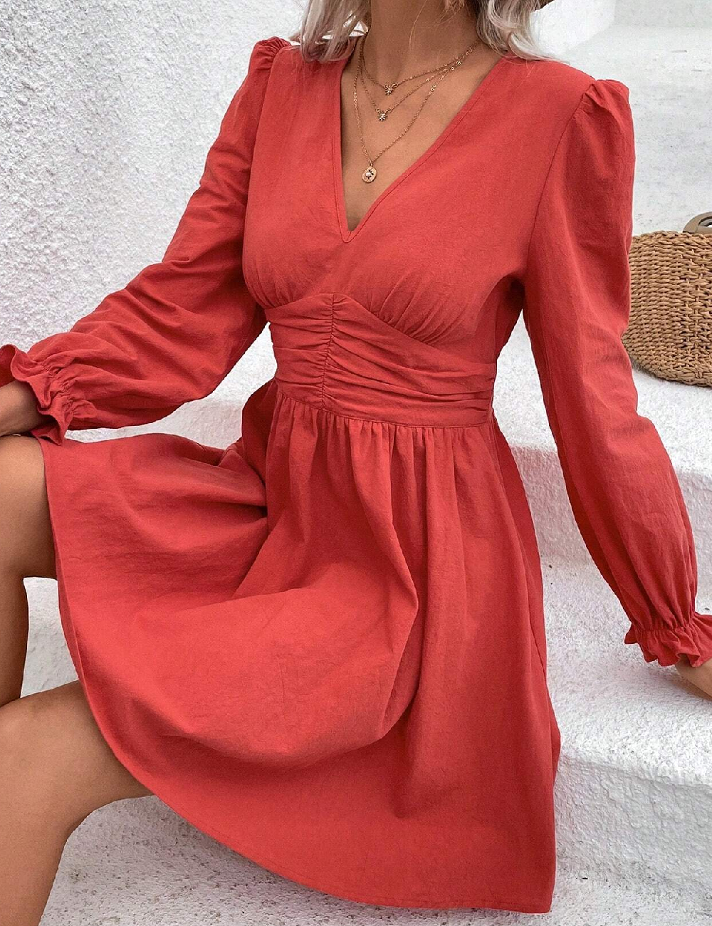 Rochie scurta SHEIN, corai - 1 | YEO