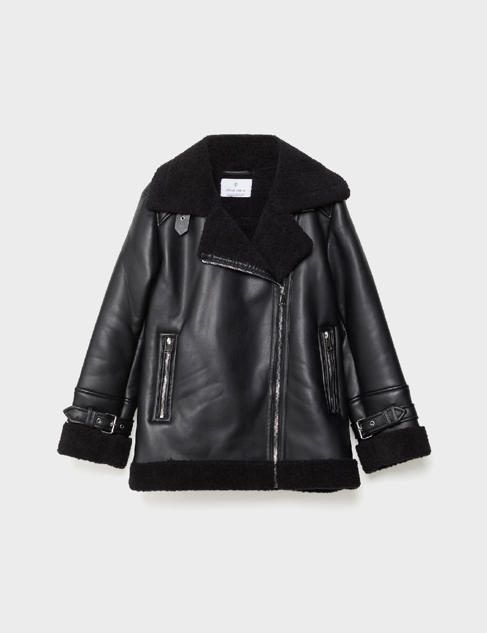 Geaca Stradivarius, negru - 1 | YEO