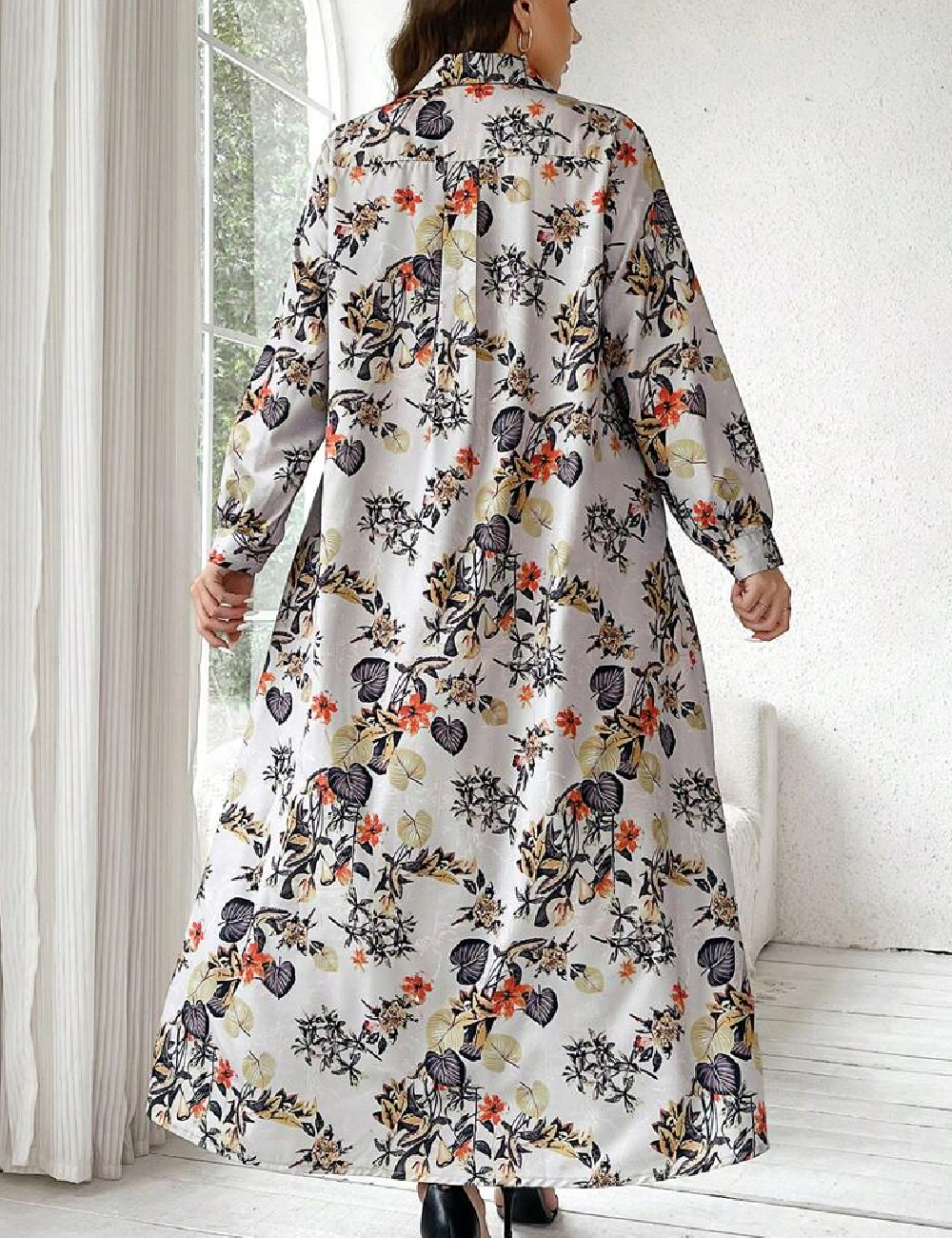 Rochie lunga SHEIN CURVE, floral print - 1 | YEO