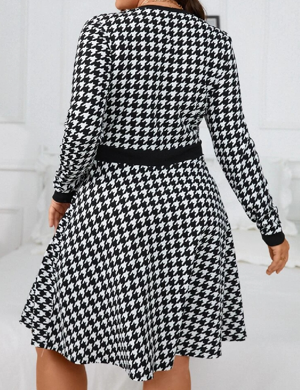Rochie scurta SHEIN CURVE, alb/negru - 1 | YEO