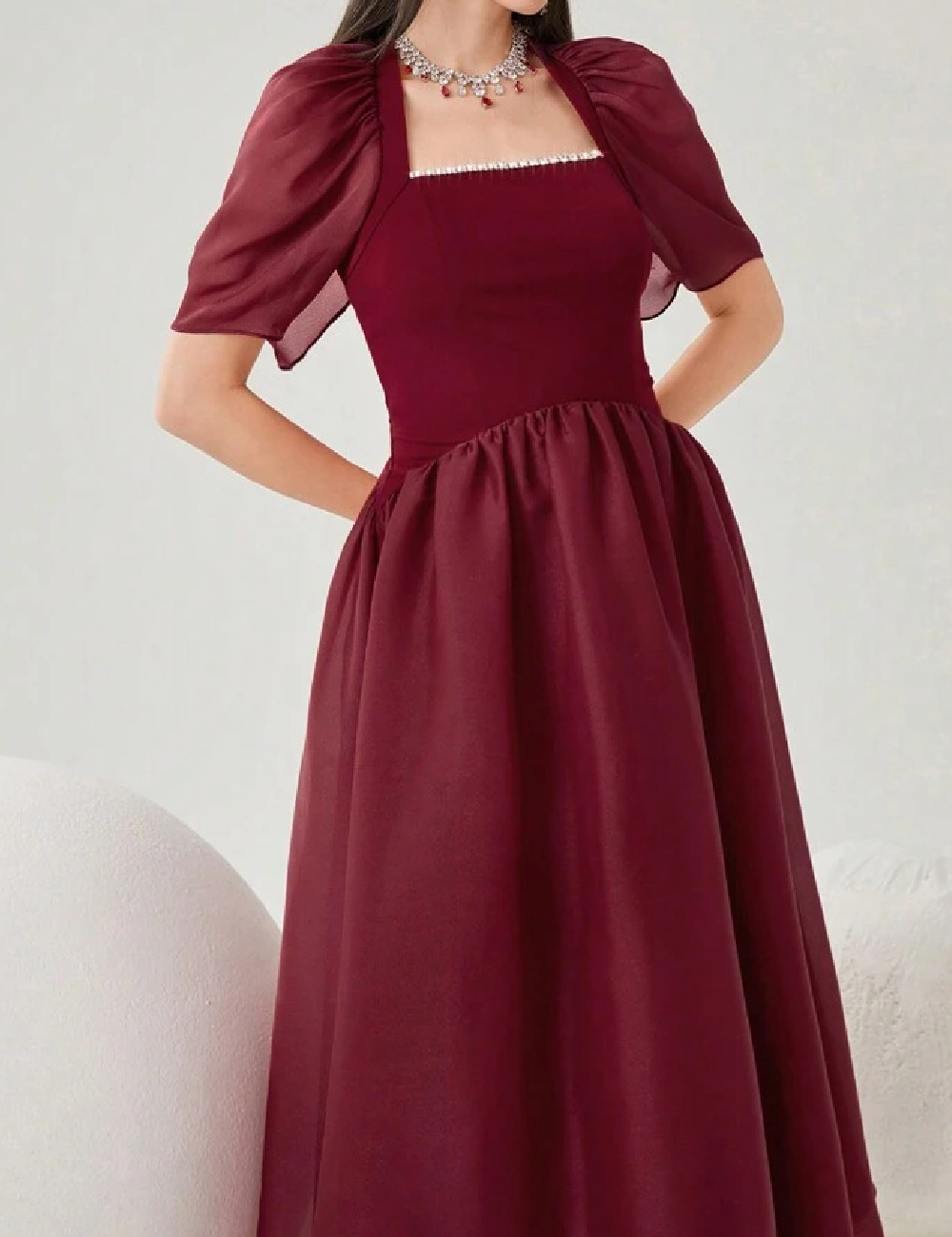 Rochie lunga SHEIN, rosu - 1 | YEO