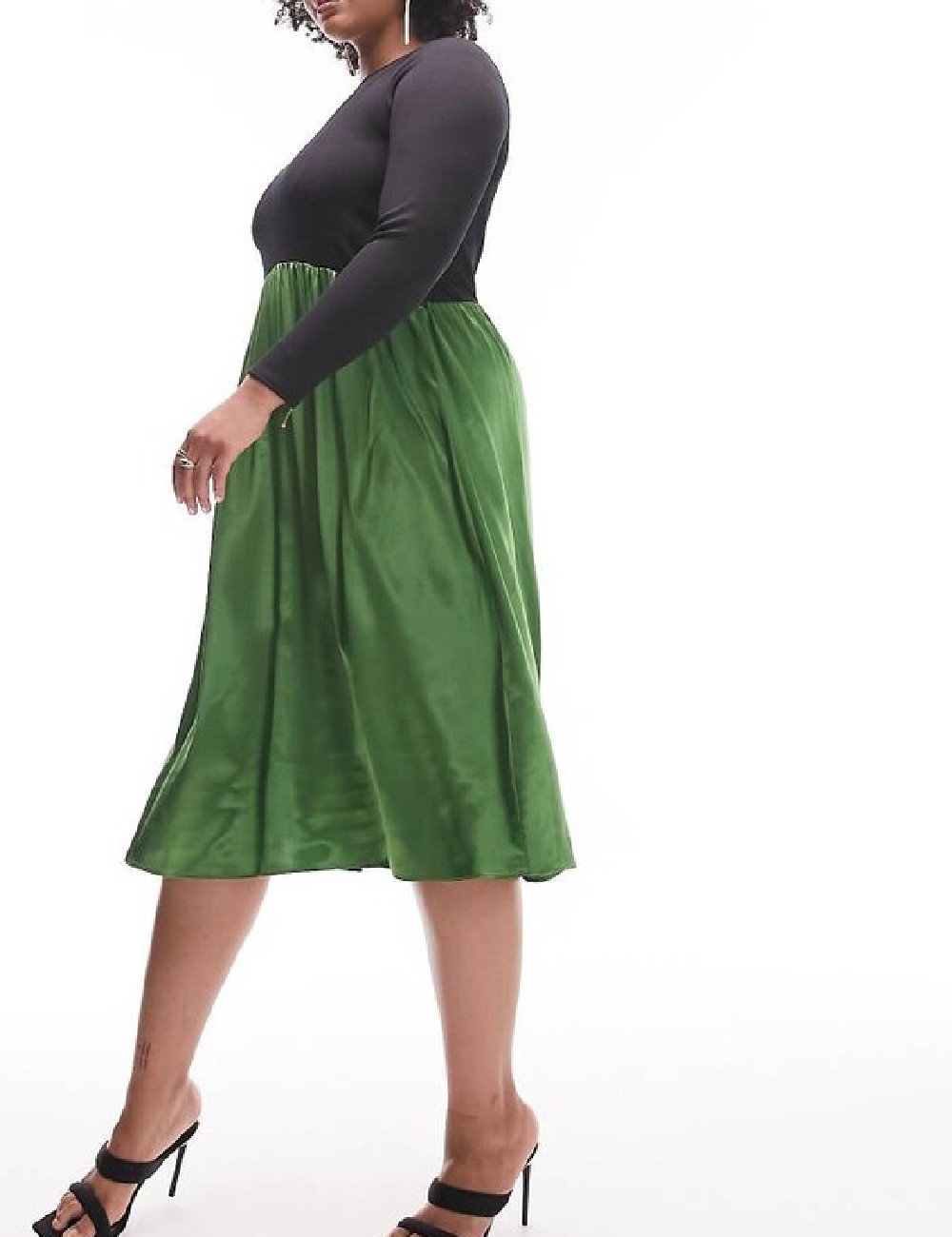 Rochie medie Top Shop Plus Size, verde - 1 | YEO