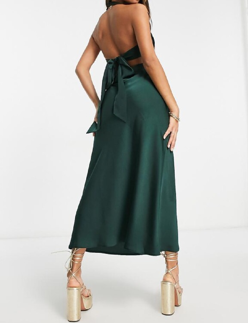 Rochie medie ASOS, verde - 1 | YEO