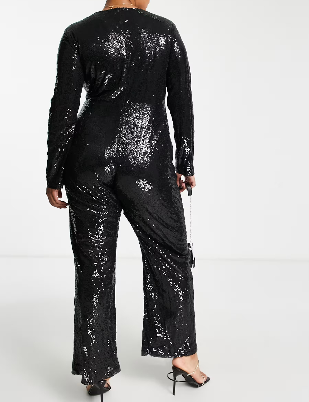 Salopeta IN THE STYLE Plus Size, negru - 1 | YEO