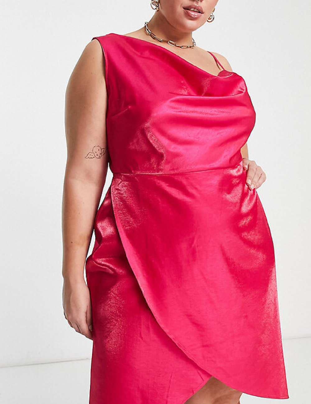 Rochie medie Urban Threads Plus Size, roz - 1 | YEO