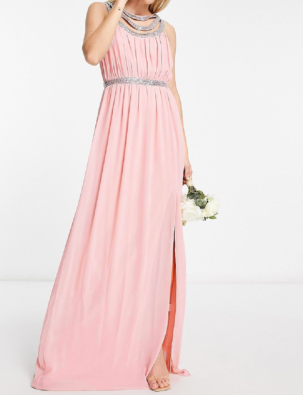 Rochie lunga TFNC London, roz - 1 | YEO