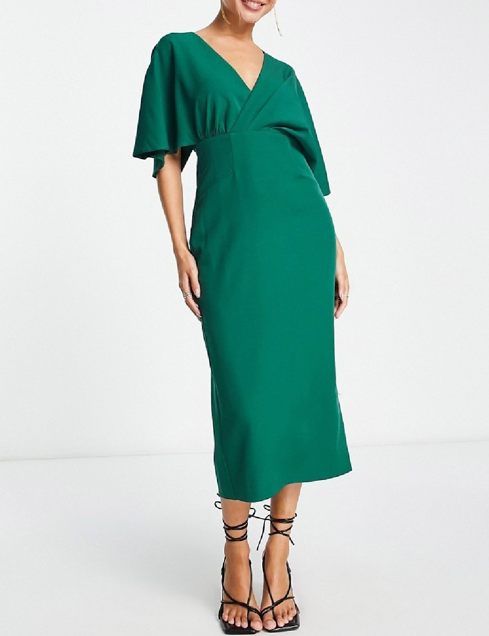 Rochie medie ASOS, verde - 1 | YEO