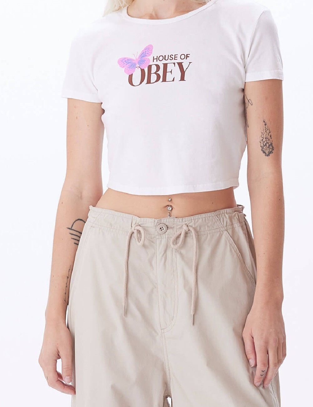 Pantaloni Obey, bej - 1 | YEO
