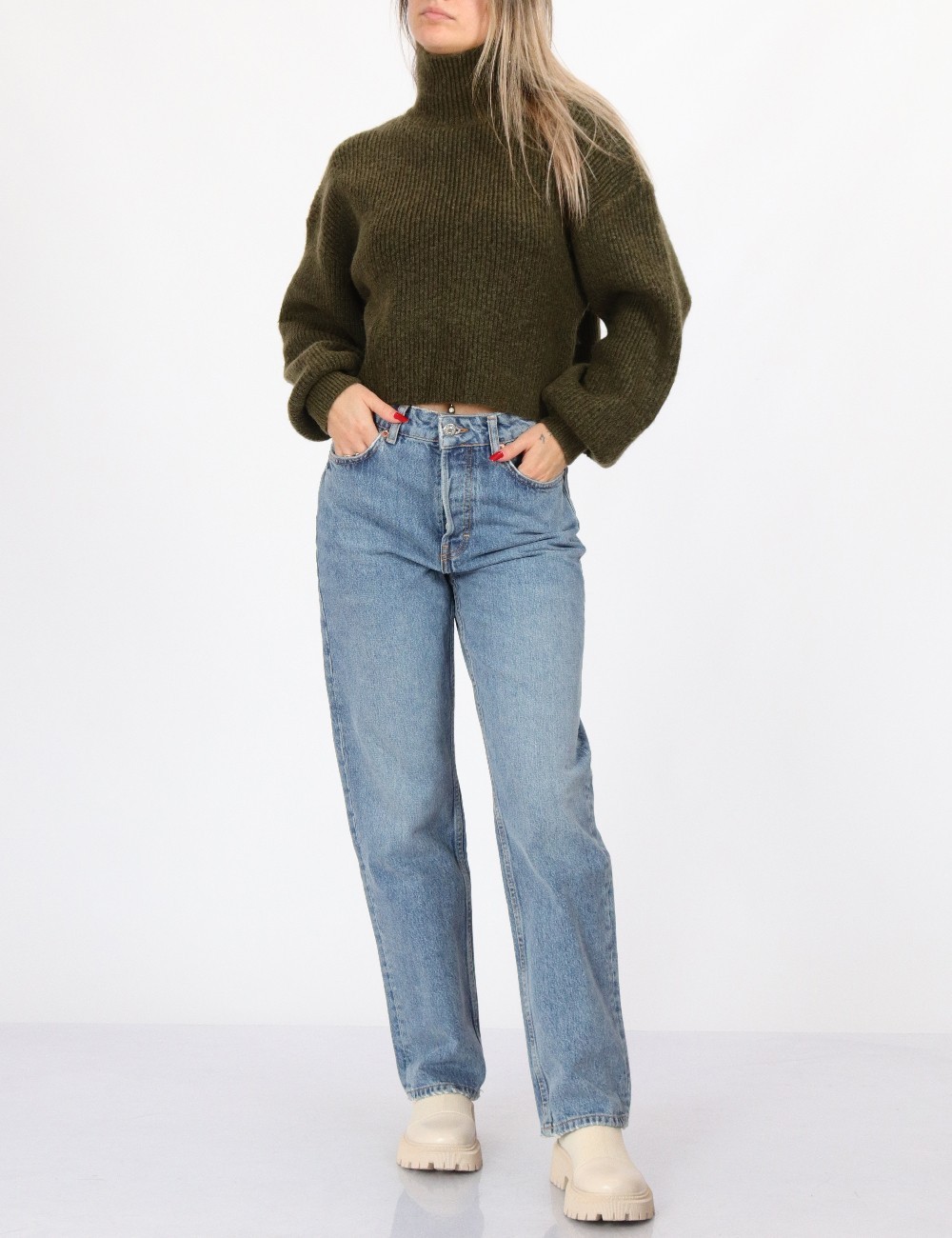 Pulover Monki, verde - 1 | YEO
