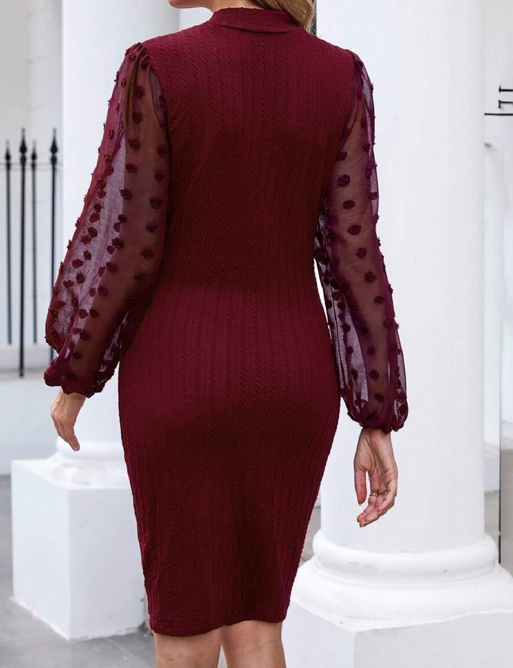 Rochie scurta Emery Rose, visiniu - 1 | YEO