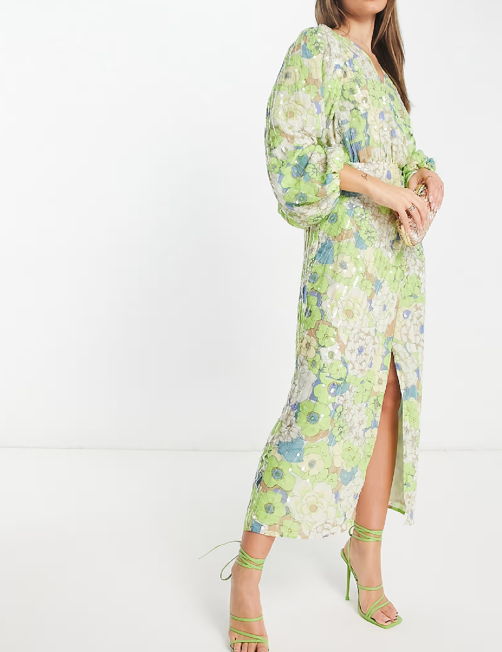 Rochie lunga ASOS, verde - 1 | YEO