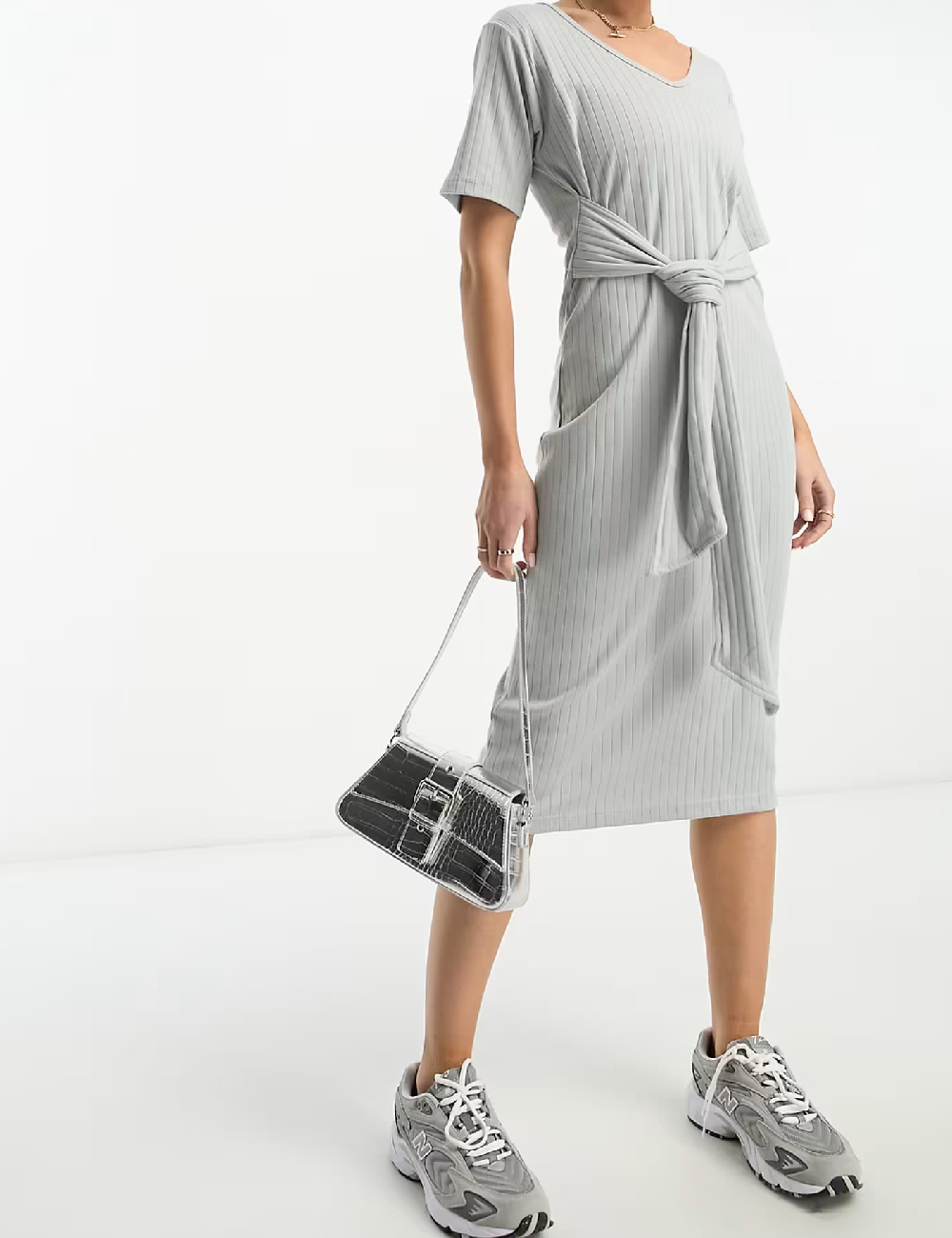 Rochie medie unique21, gri