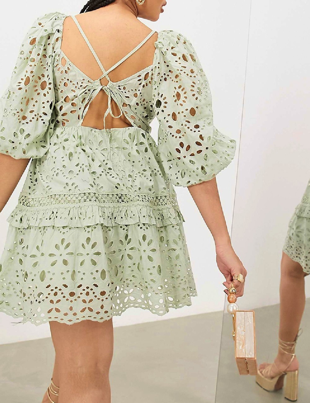 Rochie scurta ASOS Curve, verde - 1 | YEO