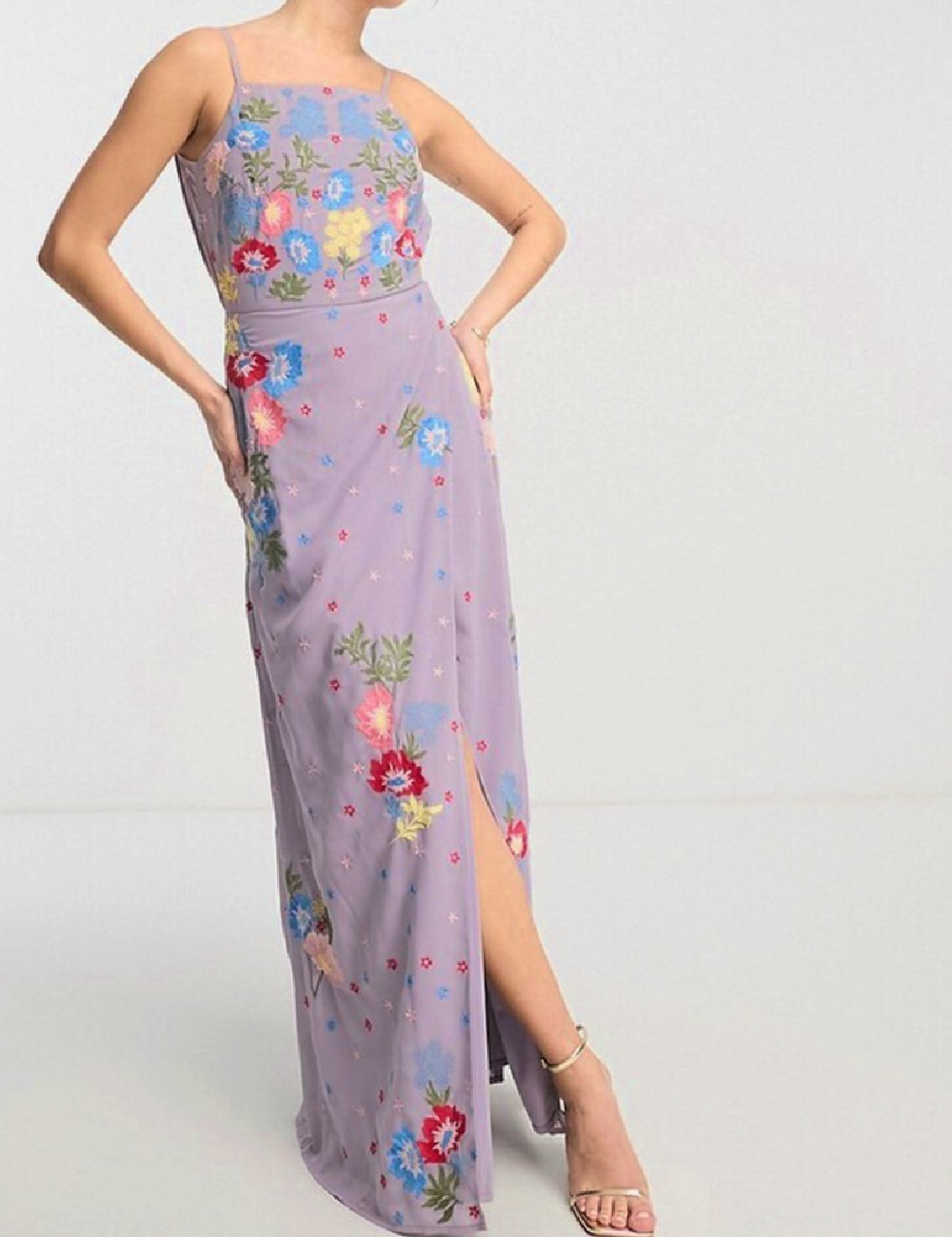 Rochie lunga Maya Deluxe, mov - 1 | YEO