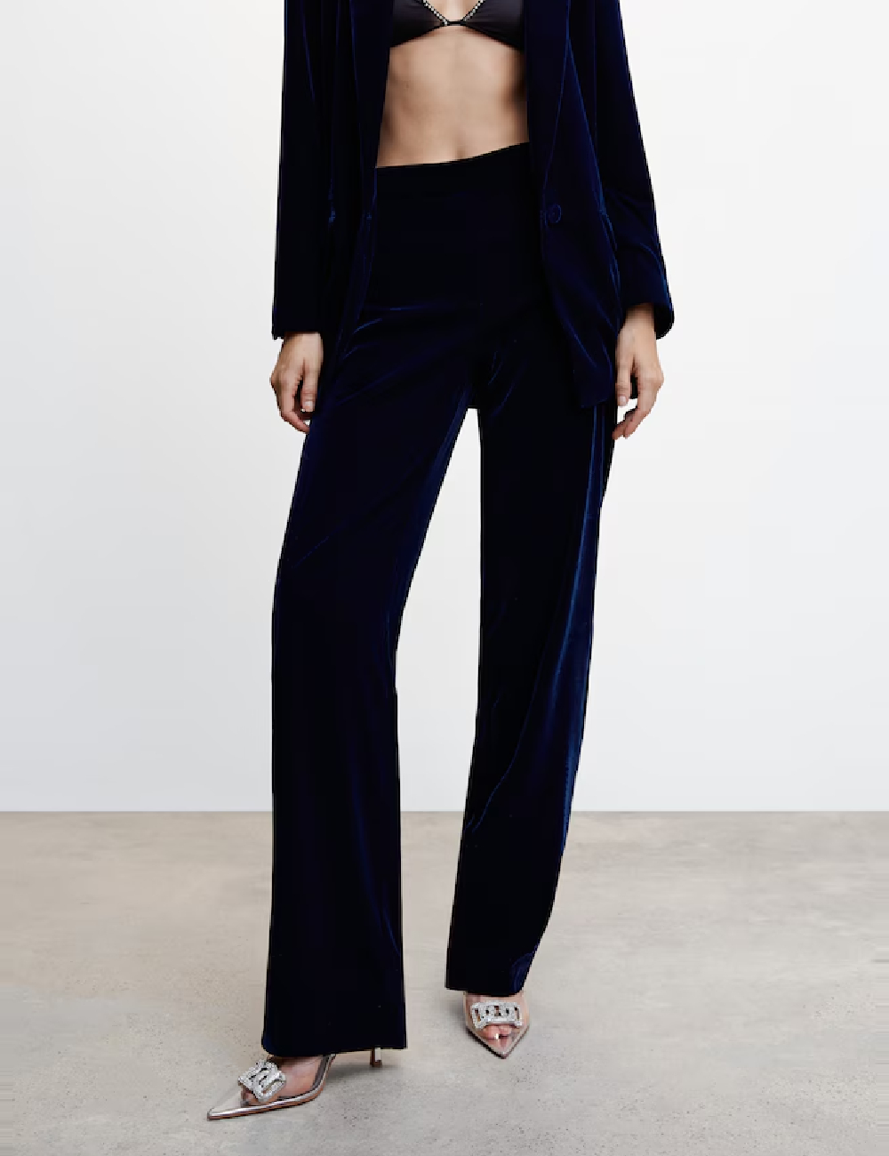 Pantaloni Mango, bleumarin inchis