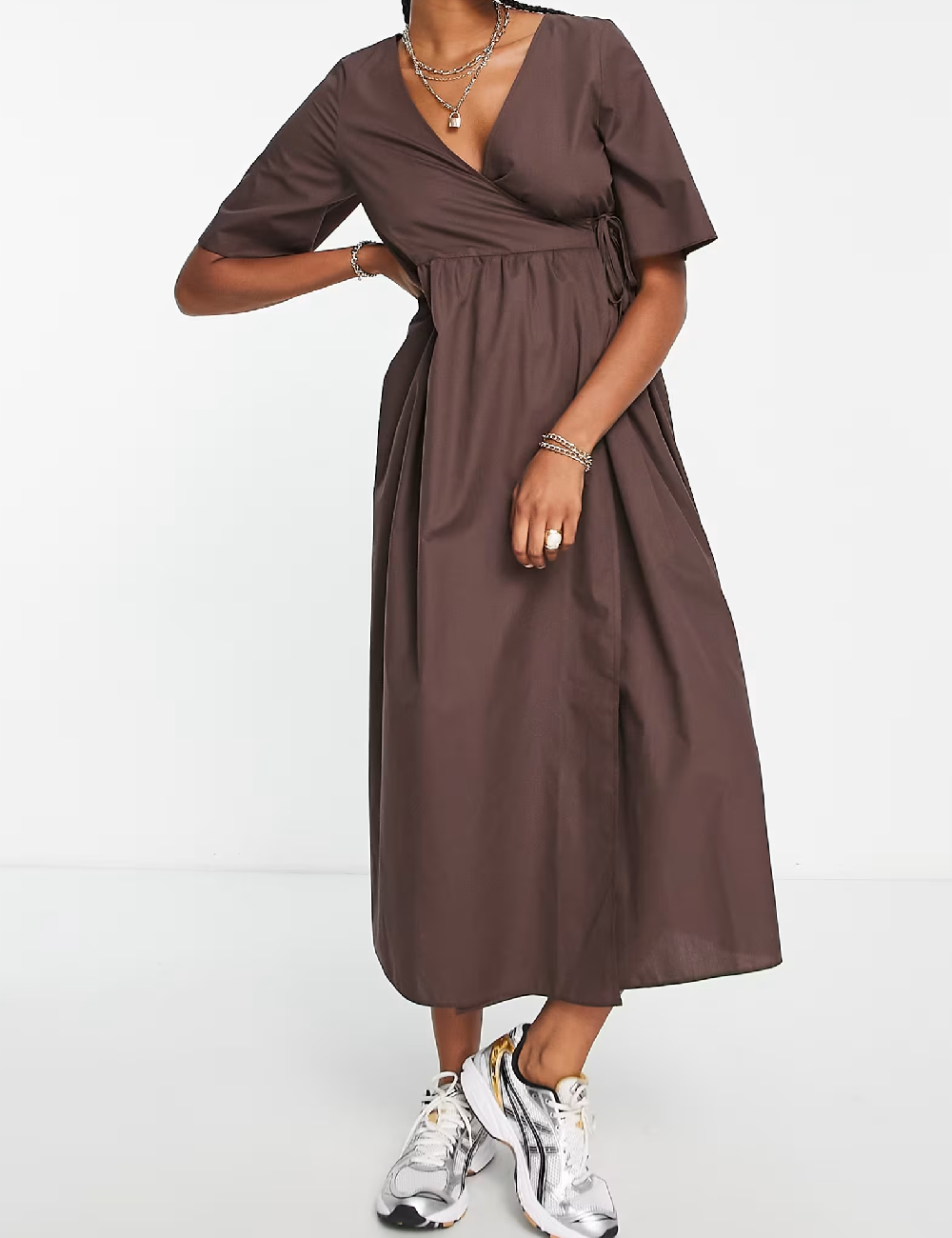 Rochie medie ASOS, maro