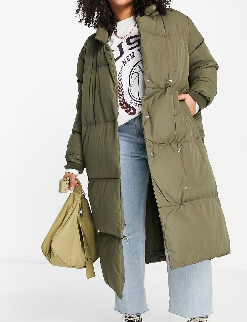 Geaca Threadbare Plus Size, verde
