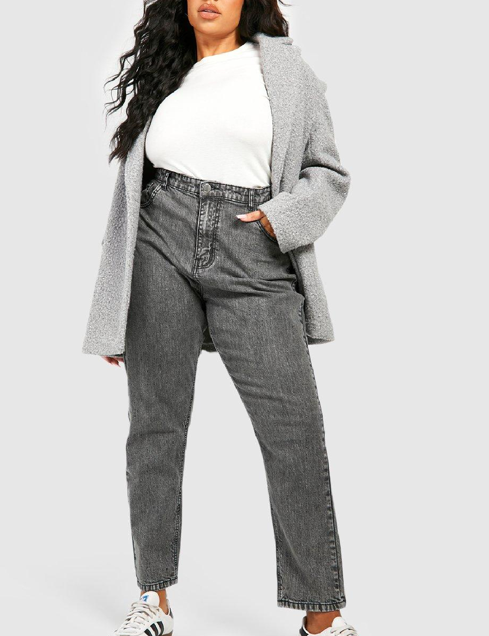 Blugi Boohoo Plus Size, gri