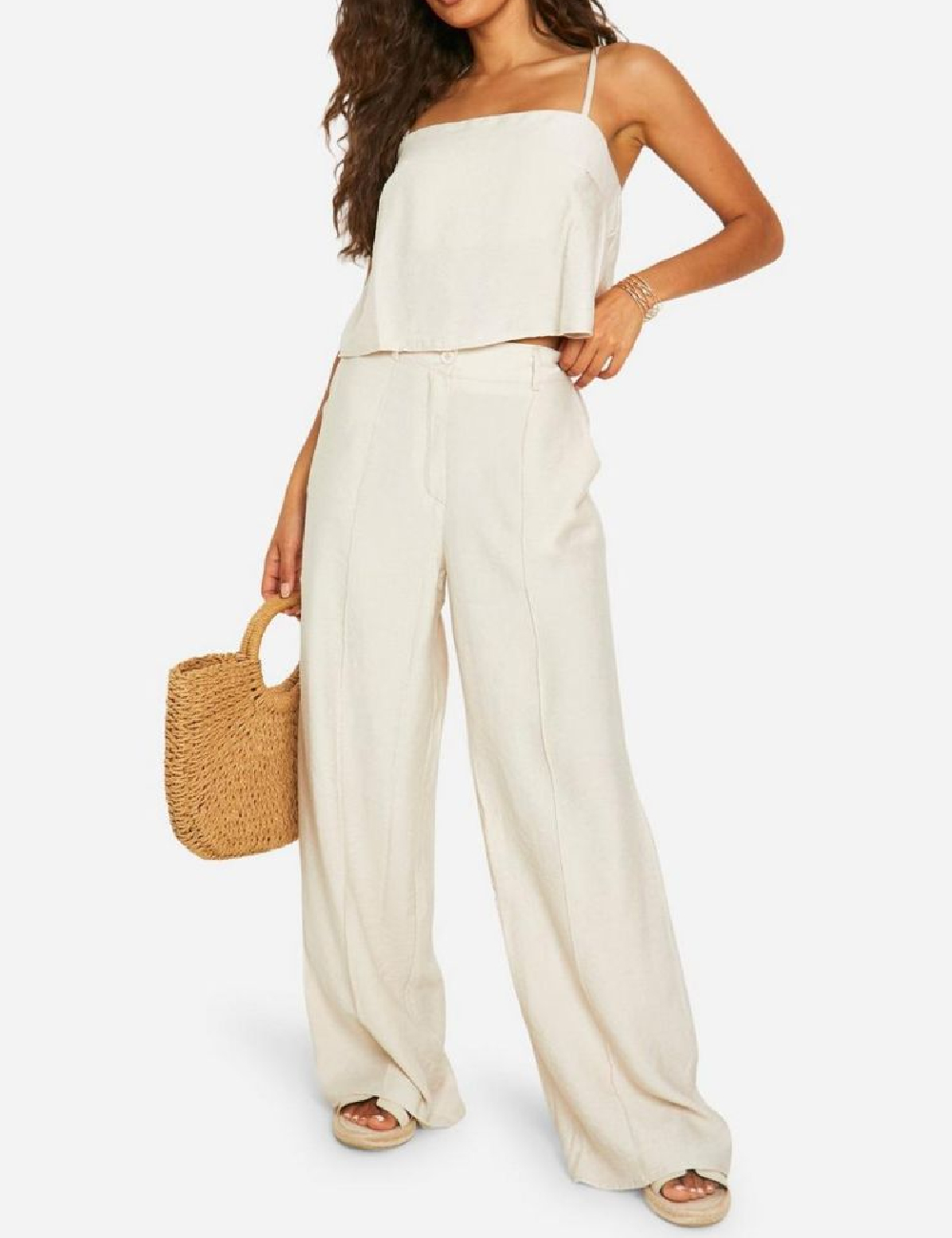 Pantaloni Boohoo, ecru