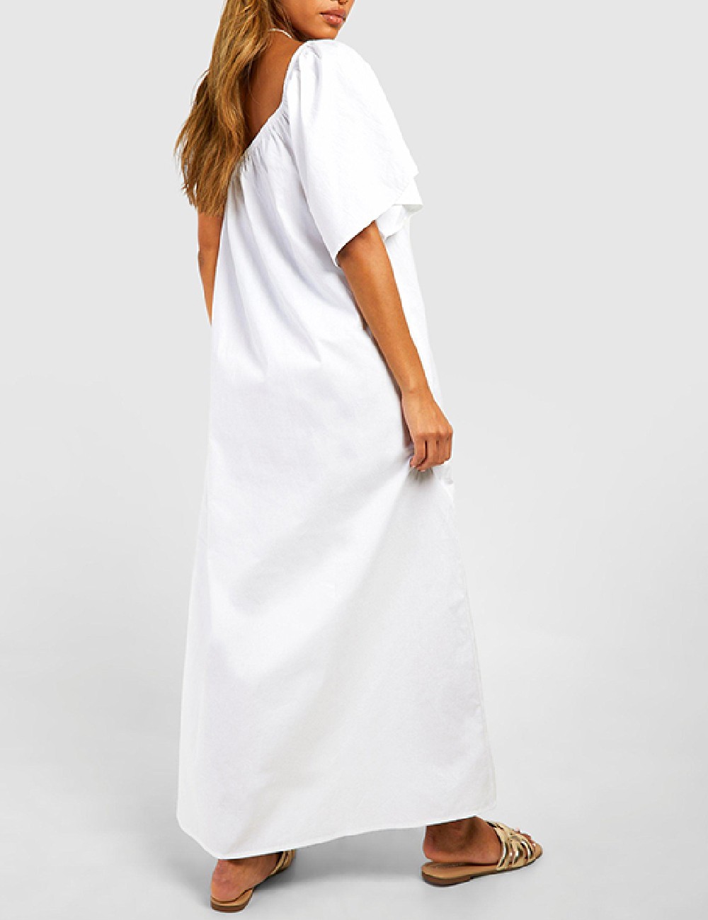 Rochie lunga Boohoo, alb - 1 | YEO