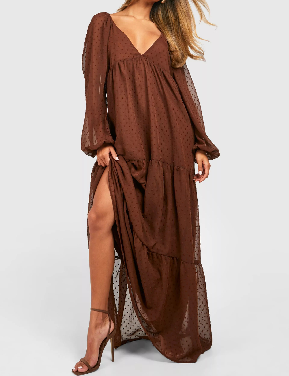 Rochie lunga Boohoo, maro